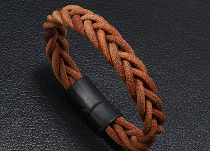 Simple Fashion Leather Cord Bracelet Men's Alloy