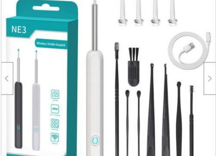 NE3 Ear Cleaner Otoscope Ear Wax Removal Tool With Camera LED Light Wireless Ear Endoscope Ear Cleaning Kit For I-phone