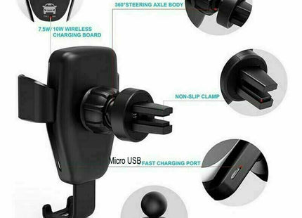 10W QI Wireless Fast Car Charger Mount Holder Stand Automatic Clamping Charging