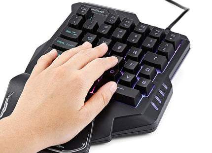 One-Handed Mechanical Gaming Keyboard RGB Backlit Portable Mini Gaming Keypad Game Controller