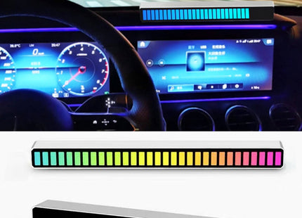 New Car Sound Control Light RGB Voice-Activated Music Rhythm Ambient Light With 32 LED 18 Colors Car Home Decoration Lamp