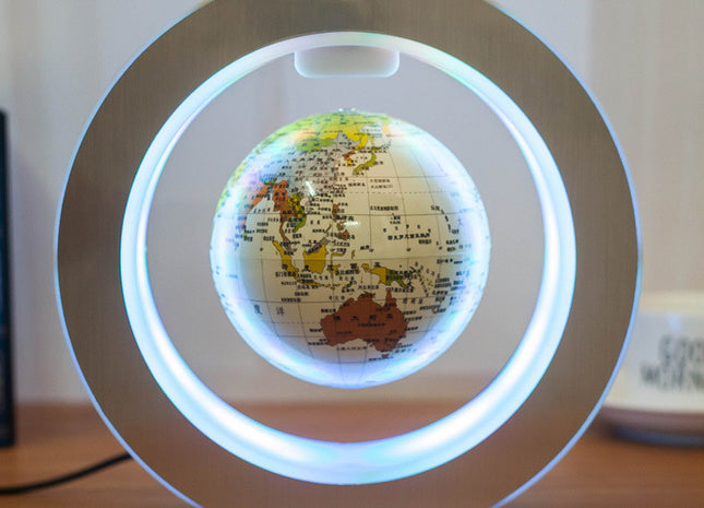 Round LED World Map Floating Globe Magnetic Levitation Light Anti Gravity Magic