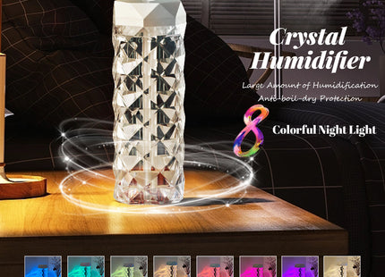 Crystal Lamp Air Humidifier Color Night Light Touch Lamp With Cool Mist Maker Fogger LED Atmosphere Room Decoration Home Decor Lights