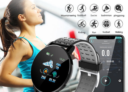 Bluetooth Smart Watch, 119 Plus Smartwatch with Heart Rate Monitor, LED Display and Long Battery Life