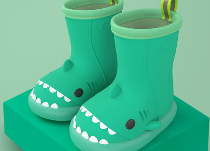 Cartoon Shark Slip On Rain Boots, Waterproof Non Slip Rain Boots