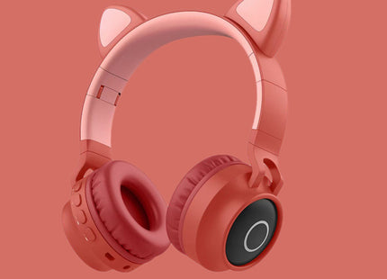 LED Light Cat Ear Headphones Wireless Bluetooth 5.0 Headset Portable Foldable Kids Headphone With Microphone Best Gift