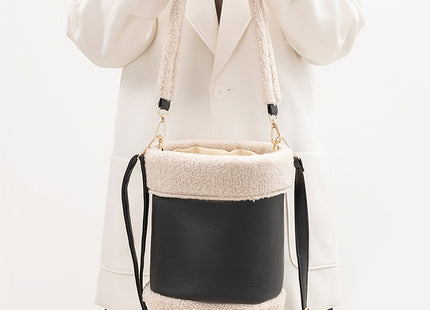 Women's Autumn And Winter Plush PU Leather Bucket Bag