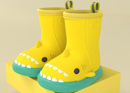 Cartoon Shark Slip On Rain Boots, Waterproof Non Slip Rain Boots