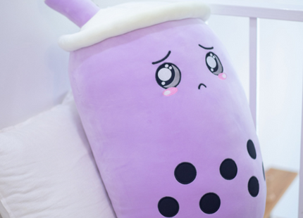 Cute Fruit Drink Plush Stuffed Soft Strawberry Milk Tea Plush Boba Tea Cup Toy Bubble Tea Pillow Cushion Kids Gift