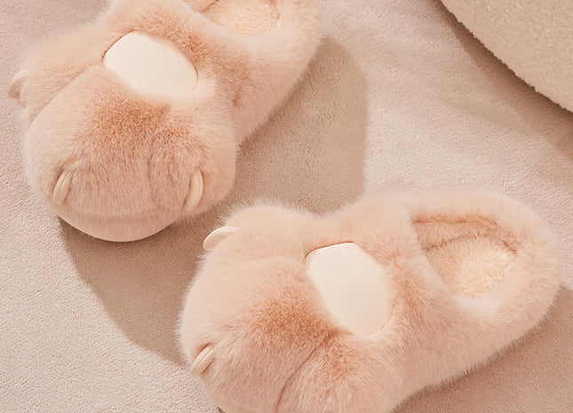 Cute Cat Claw Cotton Slippers
