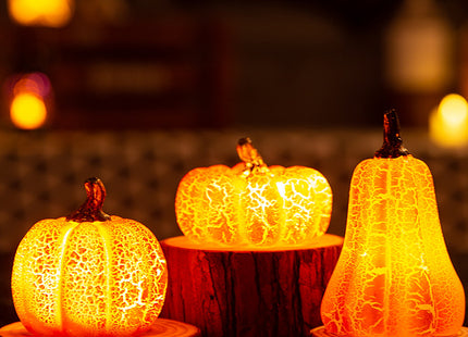 New Halloween Pumpkin Lantern Simulation Pumpkin LED Candle Lamp Resin Luminous Pumpkin