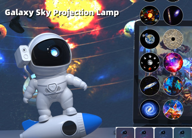 Rocket Astronaut Galaxy Starry Sky Projector Lamp