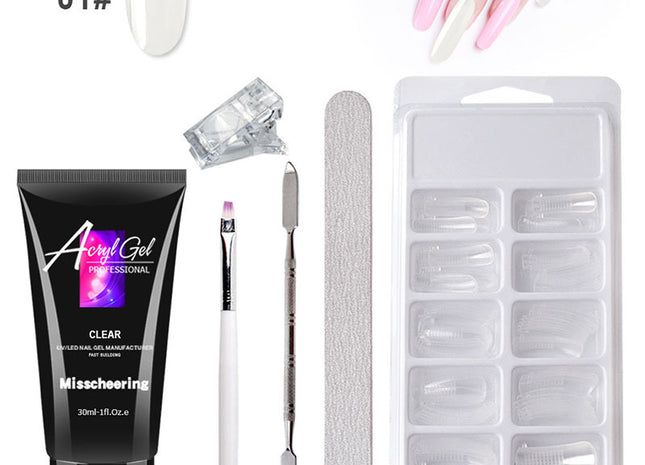 Painless Extension Gel Nail Art Without Paper Holder Quick Model Painless Crystal Gel Set