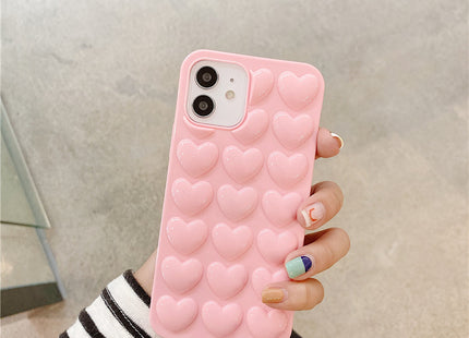 Peach Heart Phone Case Silicone Lanyard Protective Cover