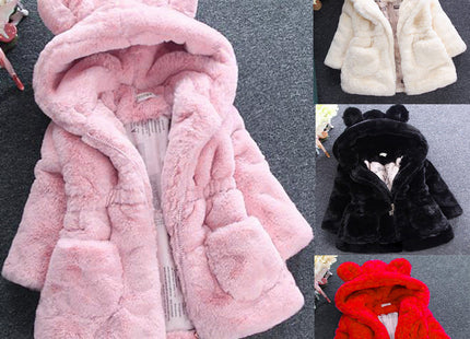 A girl's fur coat for autumn and winter