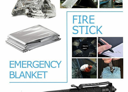 14-In-1 Outdoor Emergency Survival Kit Camping Hiking Tactical Gear Case Set Box