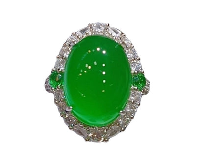 Green Agate Jade Women's Ring