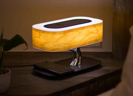 Creative Tree Light Table Lamp Bluetooth-Compatiable Music Speaker Bedside Light Dimmable Phone Wireless Charging Desk Lights