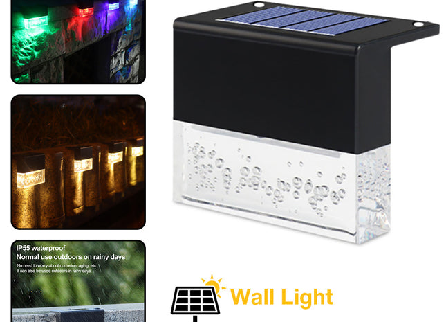 Waterproof New RGB LED Solar Light Step Fence Light