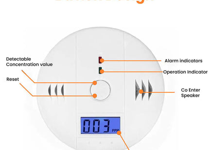 LCD Combination CO Carbon Monoxide Detector - Advanced Sensor Technology, 85dB Alarm, Easy Installation - Protect Your Home and Family