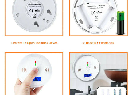 LCD Combination CO Carbon Monoxide Detector - Advanced Sensor Technology, 85dB Alarm, Easy Installation - Protect Your Home and Family