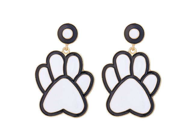 Exaggerated Alloy Dripping Puppy Footprints Earrings