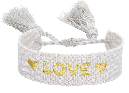 Knitted Belt Couple Bracelet Letter Embroidery Wrist