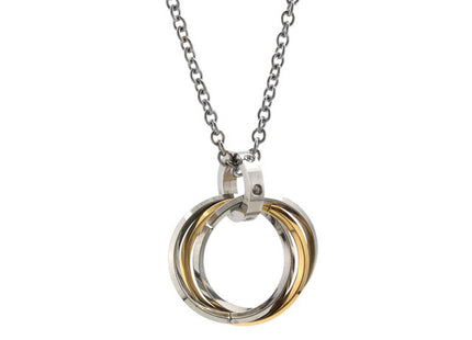 Men's Fashion Simple Stainless Steel Three-ring Necklace