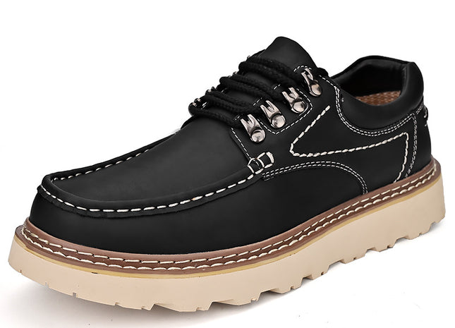 Genuine Leather Fashion Versatile Casual Shoes Thick Sole Height Increasing
