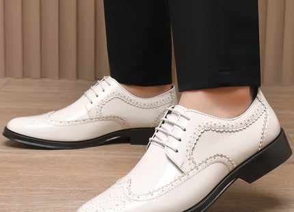 Men's Fashion Brogue Patent Leather Shiny Shoes