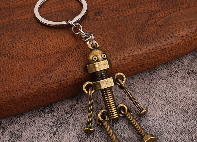 Robot Retro Handmade Diy Key Ring Pendant