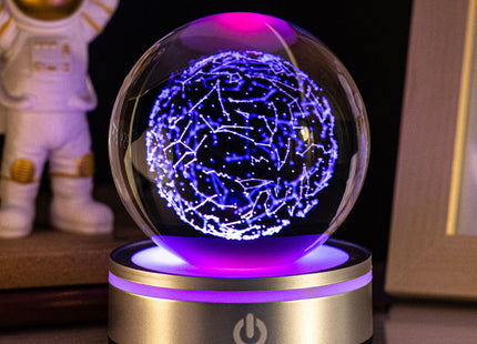 Creative 3D Inner Carving Luminous Crystal Ball Colorful Gradient Small Night Lamp Home Decorations Gifts Selection