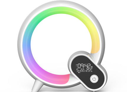 Creative Q Light Analog Sunrise Digital Display Alarm Clock Bluetooth Audio Intelligent Wake-up Q Colorful Atmosphere Light