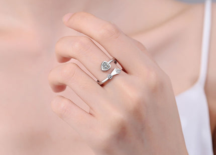 Love Hug Hands Diamond-studded Ring Female