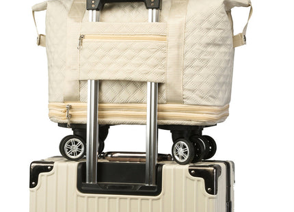 Universal Wheel Rhombus Travel Bag Lightweight Dry Wet Separation Large Capacity Fitness Yoga Bag