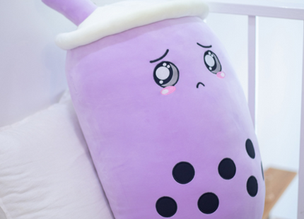 Cute Fruit Drink Plush Stuffed Soft Strawberry Milk Tea Plush Boba Tea Cup Toy Bubble Tea Pillow Cushion Kids Gift