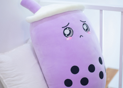 Cute Fruit Drink Plush Stuffed Soft Strawberry Milk Tea Plush Boba Tea Cup Toy Bubble Tea Pillow Cushion Kids Gift