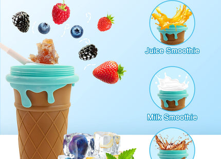 500ml Large Capacity Slushy Cup Summer Squeeze Homemade Juice Water Bottle Quick-Frozen Smoothie Sand Cup Pinch Fast Cooling Magic Ice Cream Slushy Maker Beker Kitchen Gadgets