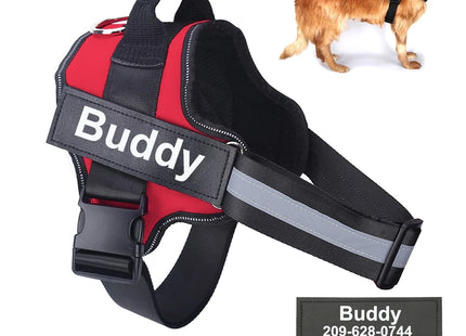 Personalized Dog Harness NO PULL Reflective Breathable Adjustable Pet Harness Vest For Small Large Dog Custom Patch Pet Supplies