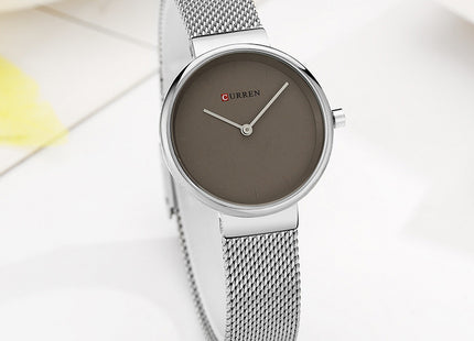 Fashion New Water Quartz Watch Women's Mesh Belt Casual Business Pointer Watch