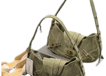 American Retro Army Green Stitching Underarm Bag