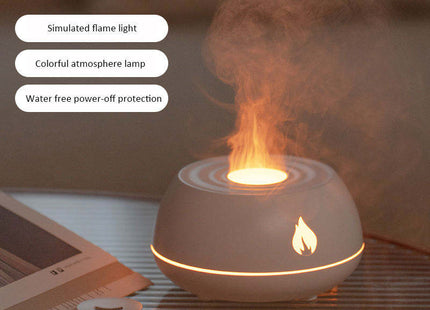 Flame Humidifier Aromatherapy Diffuser 7 Colors Light Home Air Humidifier 130ML USB Room Fragrance Essential Oil Diffuser