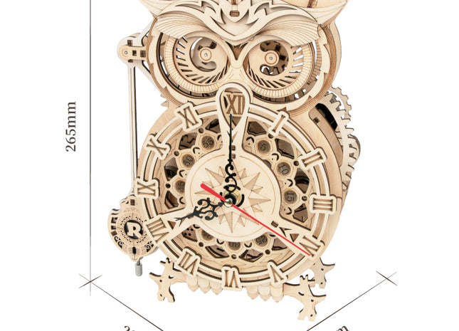 Robotime Rokr Creative DIY Toys 3D Owl Wooden Clock Building Block Kits For Children Christmas Gifts Home Decoration LK503
