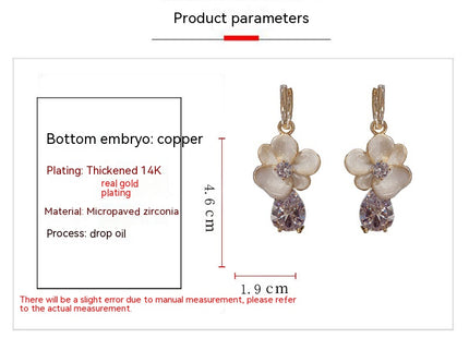 Fashion Flower Zircon Elegant Retro Earrings