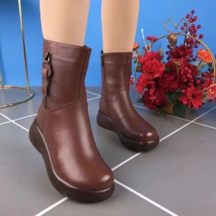 Retro Middle Boots Slimming Casual British Style Flat Boots