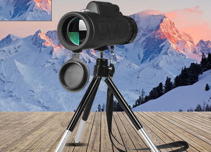 Compatible with Apple, Monocular Telescope Zoom Scope with Compass Phone Clip Tripod