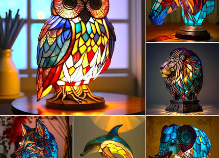 2024 3D Colored Animal Light Desk Lamp Animal Series Decorative Night Light Animal Elephant Owl Cat Vintage Table Lamp Home Decoration