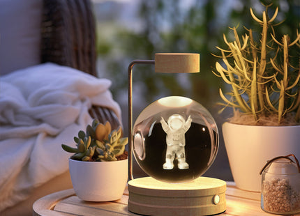 Crystal Ball Cosmic Dinosaur Indoor Night Light USB Power Warm Bedside Light Birthday Gift Night Lamp