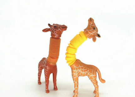 Giraffe Tubes Sensory Toys Novelty Spring Fidget Toy Stretch Tube Stress Relief Toy For Kid Birthday Gift Party Favors