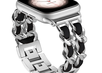 Stainless Steel Double Chain Metal Watch Strap